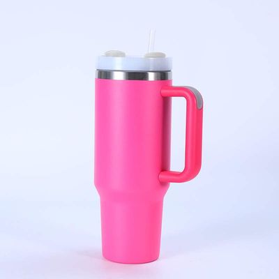 40oz Tumbler with handle and metal ring