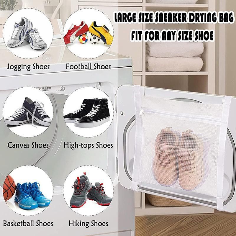 Sneaker wash and dry net bag
