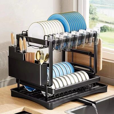 2 Tiered Dish Drying Rack