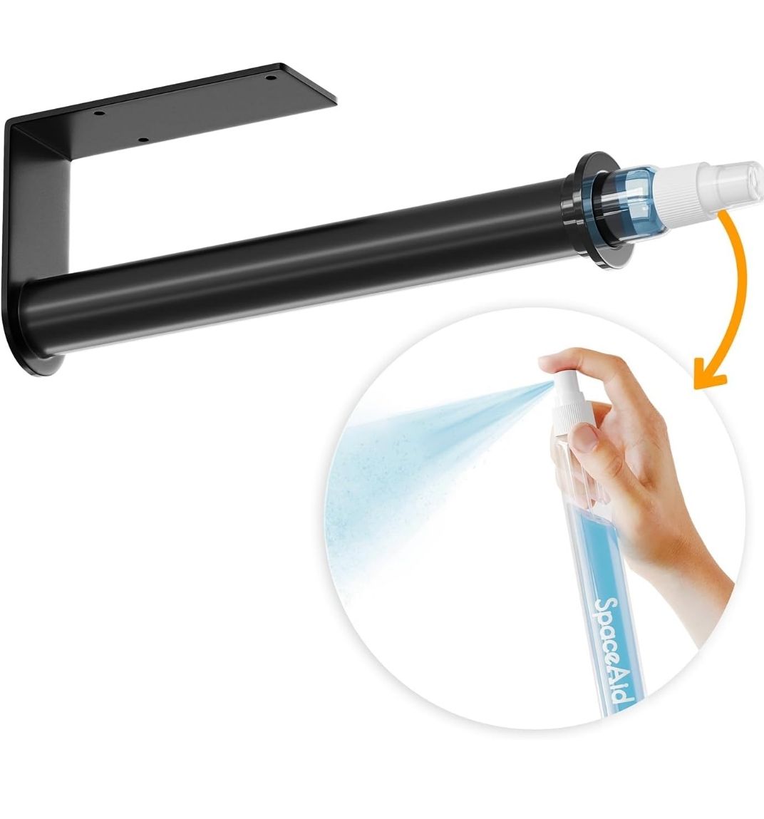 Adhesive Paper Towel Holder with Spray Bottle
