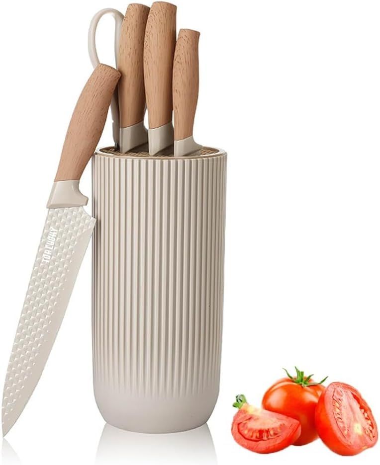 6-Piece Khaki Kitchen Knife Set