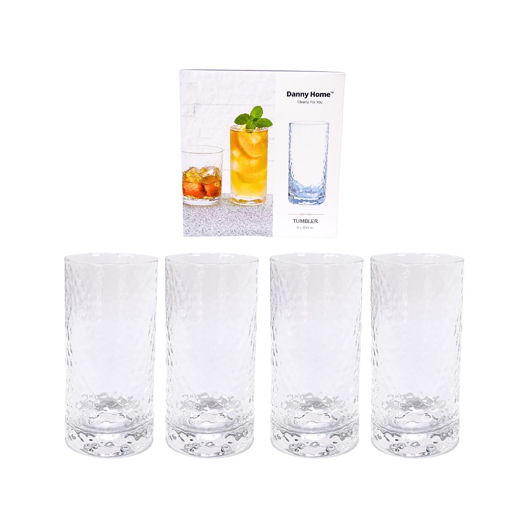 DH 4PC Drinking Glass Set - 300ml Tumbler