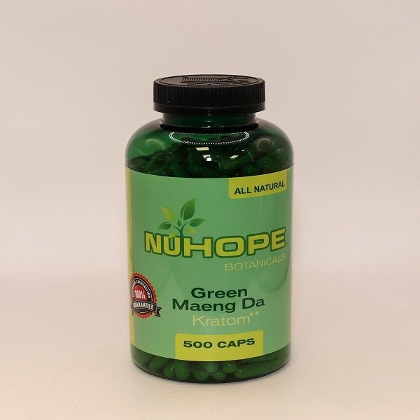 NUHOPE BOTANICALS GREEN MAENG DA KRATOM 500 CAPS ALL NATURALS