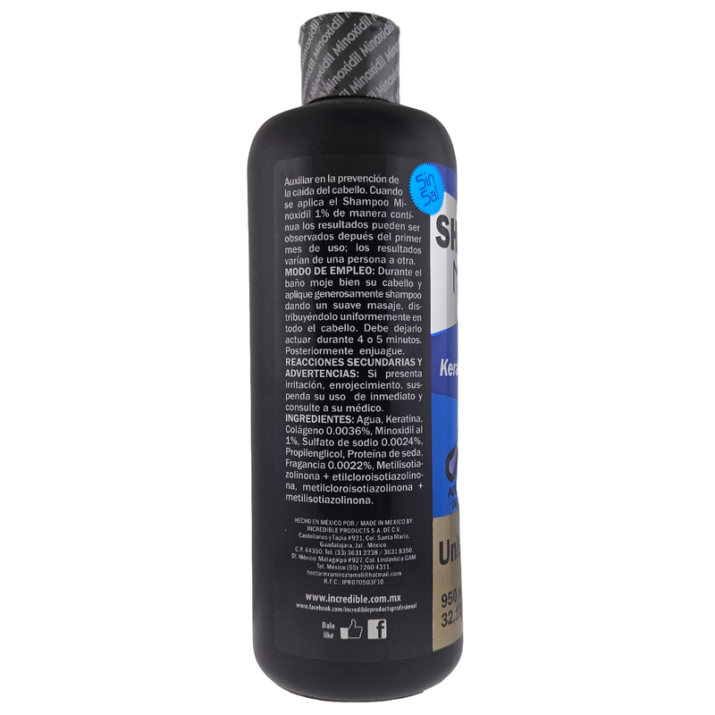 SHAMPOO CON MINOXIDIL 950ML INCREDIBLE