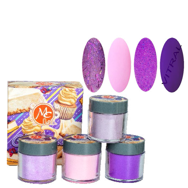 PAQUETE DE 4 POLVOS ACRILICOS DE COLORES 7 GR C/U