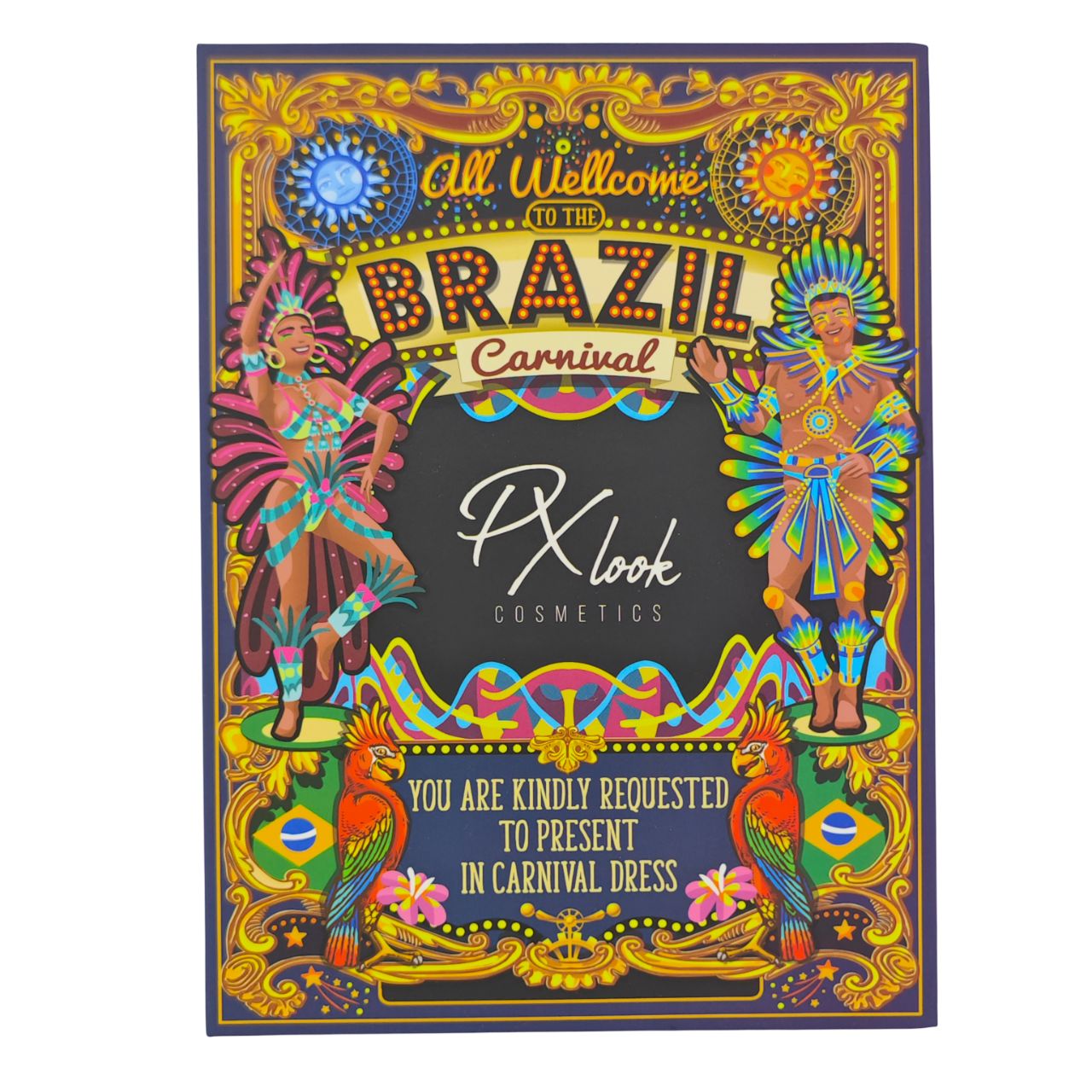 PALETA DE SOMBRA PARA OJOS BRAZIL CARNIVAL PXLOOK COSMETICS F-761