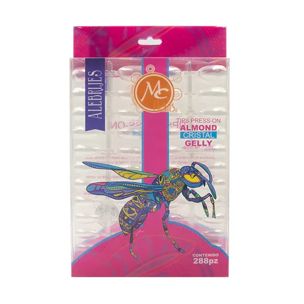 TIPS PRESS-ON ALMOND CRISTAL GELLY 288 PZ MC NAILS MATP003
