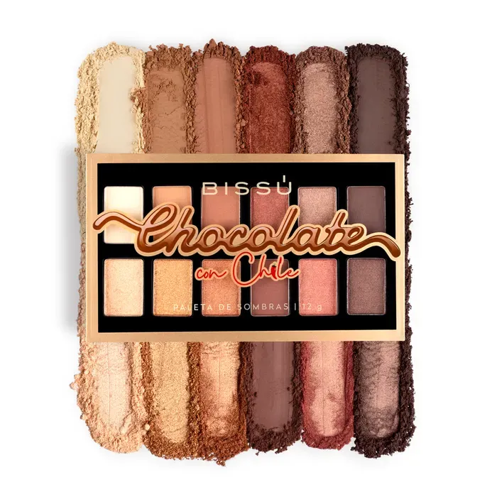 PALETA DE SOMBRAS BISSU CHOCOLATE CON CHILE 12 G