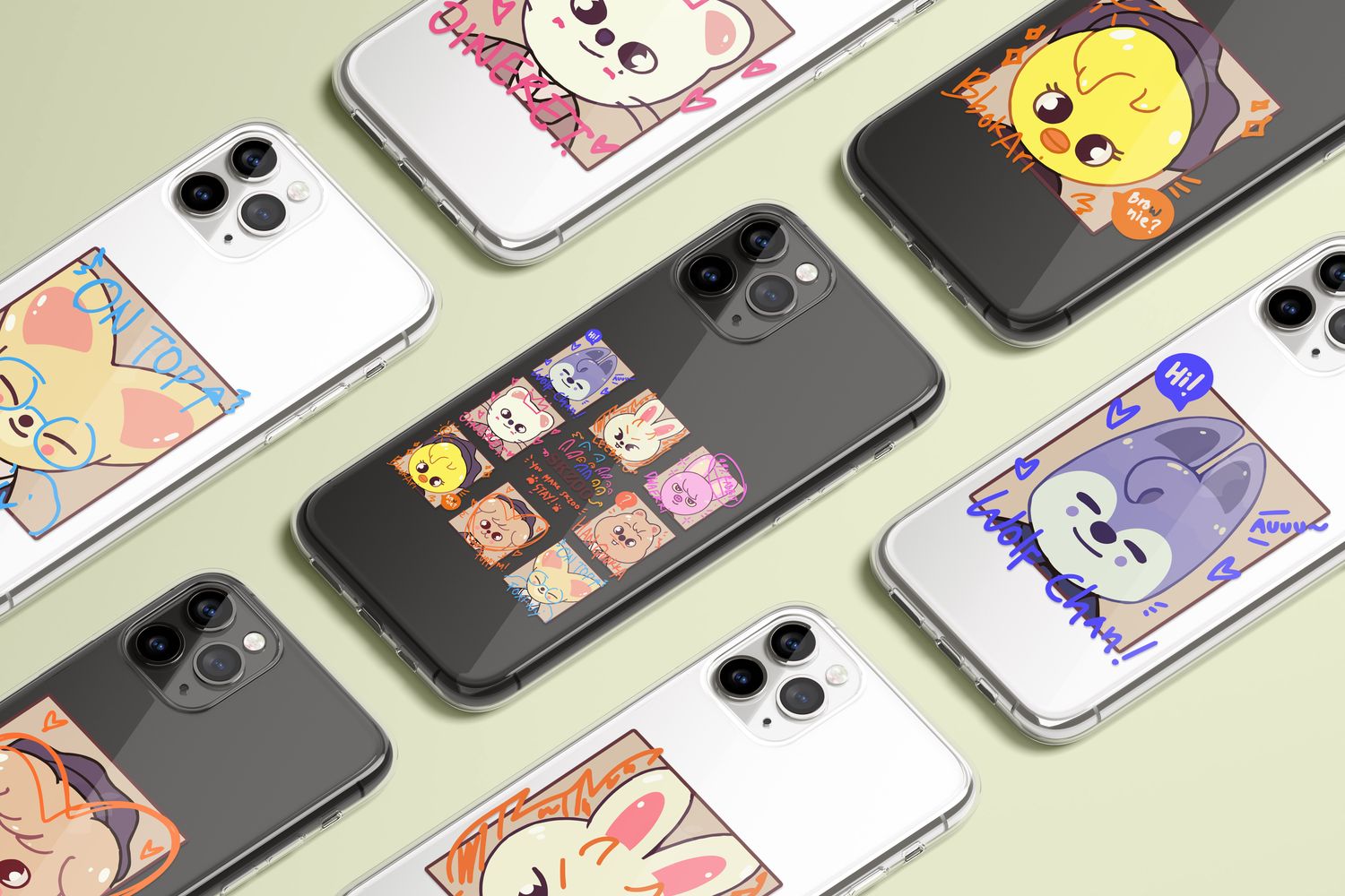Stray Kids SKZ Skzoo Pilot Custom Flexi &amp; Clear Phone Case
