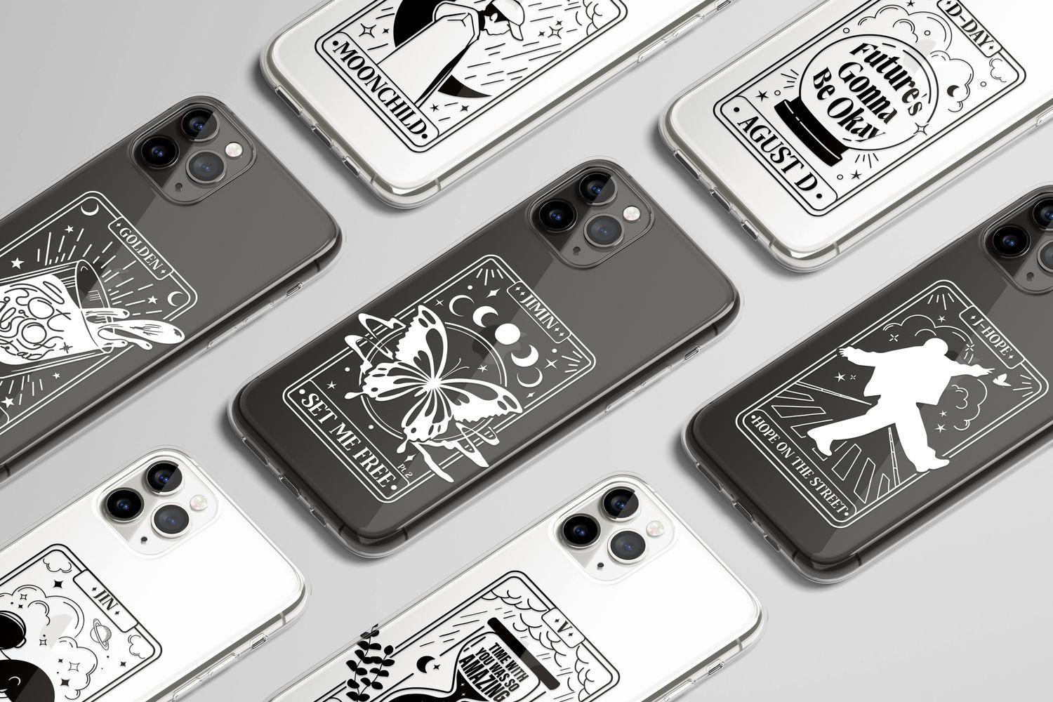 BTS Solo Tarot Card Custom Flexi &amp; Clear Phone Case