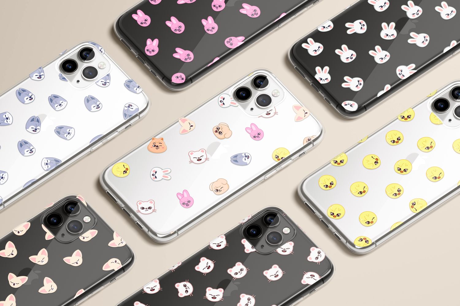 Stray Kids SKZ Skzoo Faces Custom Flexi &amp; Clear Phone Case