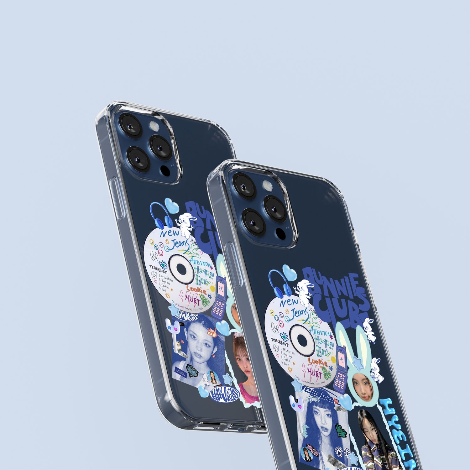 New Jeans NWJNS Bunnies Club Custom Flexi &amp; Clear Phone Case