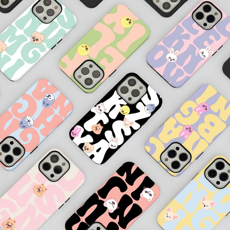 Stray Kids Pastel Skzoo &amp; SKZ Member Name in Tough or Snap Phone Case