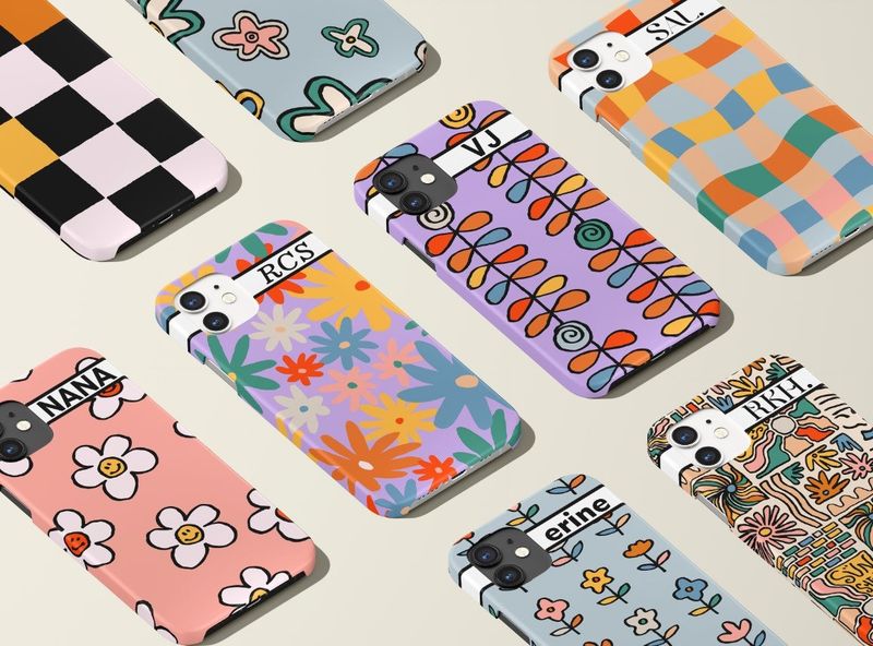 Retro Groovy Personalized Custom Initials in Tough or Snap Phone Case