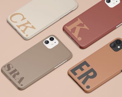 Earth Tone Custom Initials Personalized in Tough or Snap Phone Case