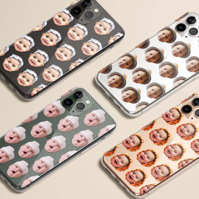 Personalized Face Pattern Custom Faces Baby Photo Clear &amp; Flexi Phone Case