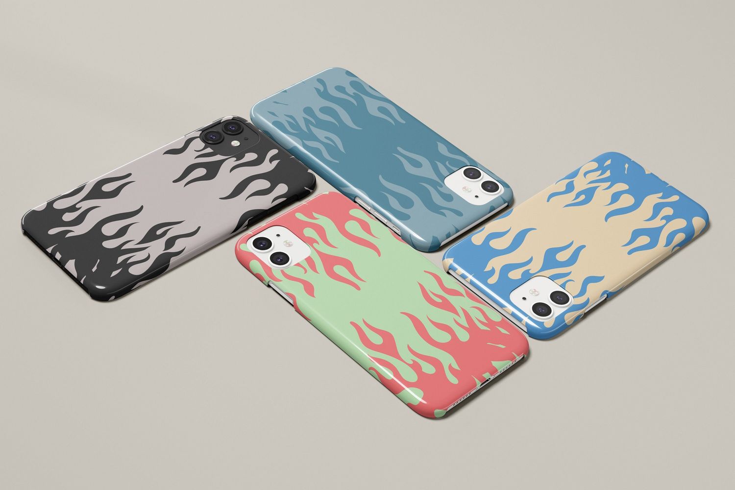 Retro Flame Personalised Retro Custom Tough or Snap Phone Case