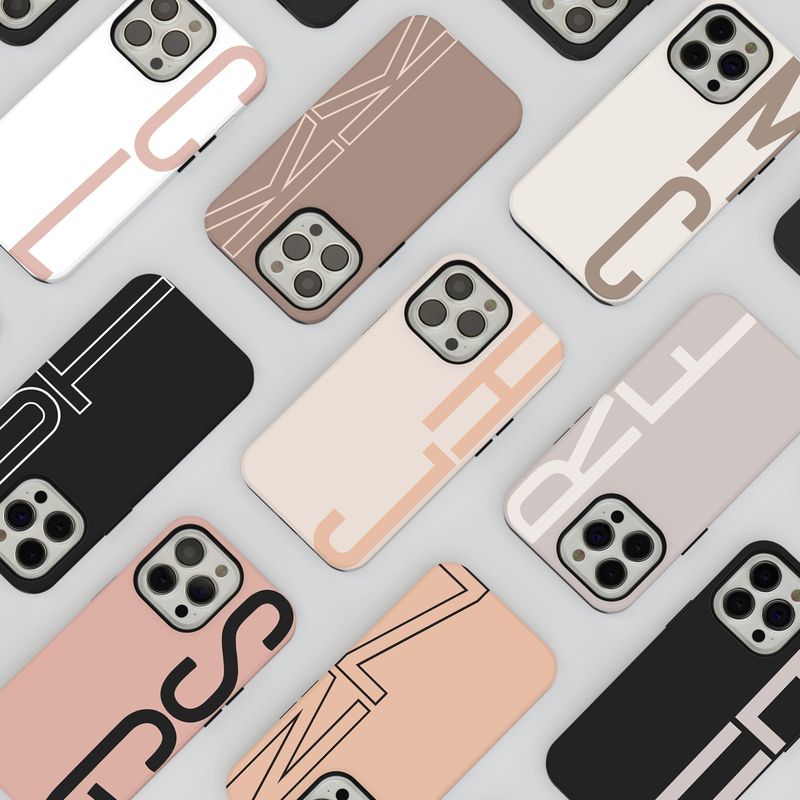Nude Personalized Stylish Initial in Tough or Snap Phone Case