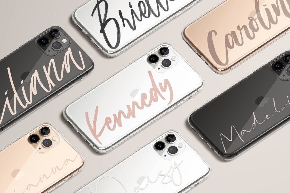 Personalized Name Custom Monogram in Clear &amp; Flexi Phone Case