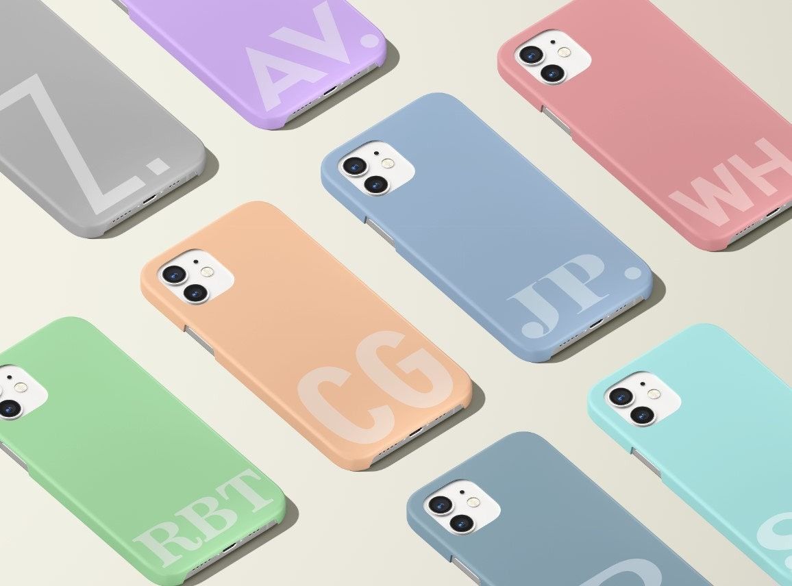 Pastel Chic Custom Initials Personalized Monogram in Tough or Snap Phone Case