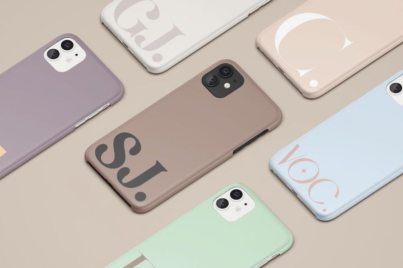Pastel Nude Personalized Custom Initials in Tough or Snap Phone Case