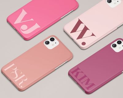 Pink Blush Custom Initials Personalized in Tough or Snap Phone Case