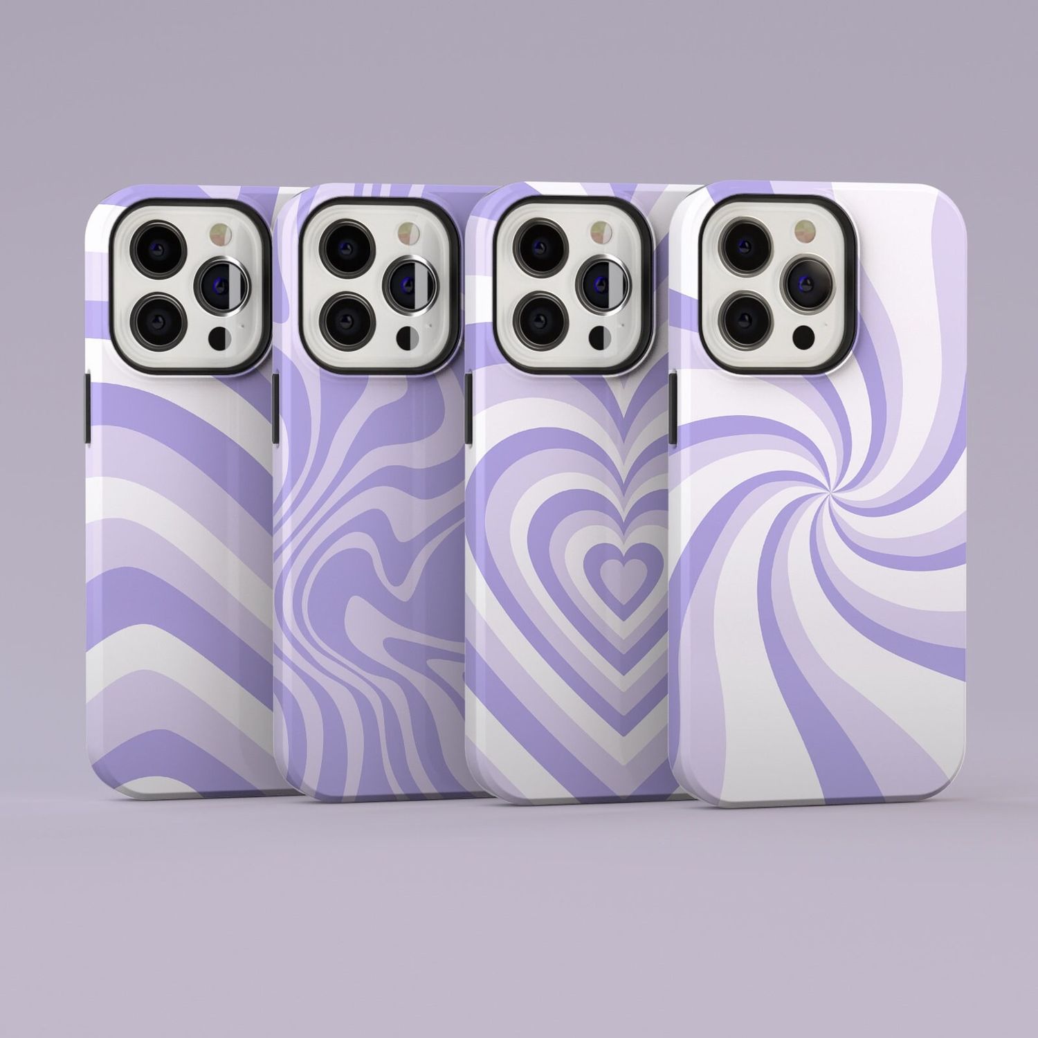 Purple Retro Violet Heart Custom Personalised Tough or Snap Phone Case