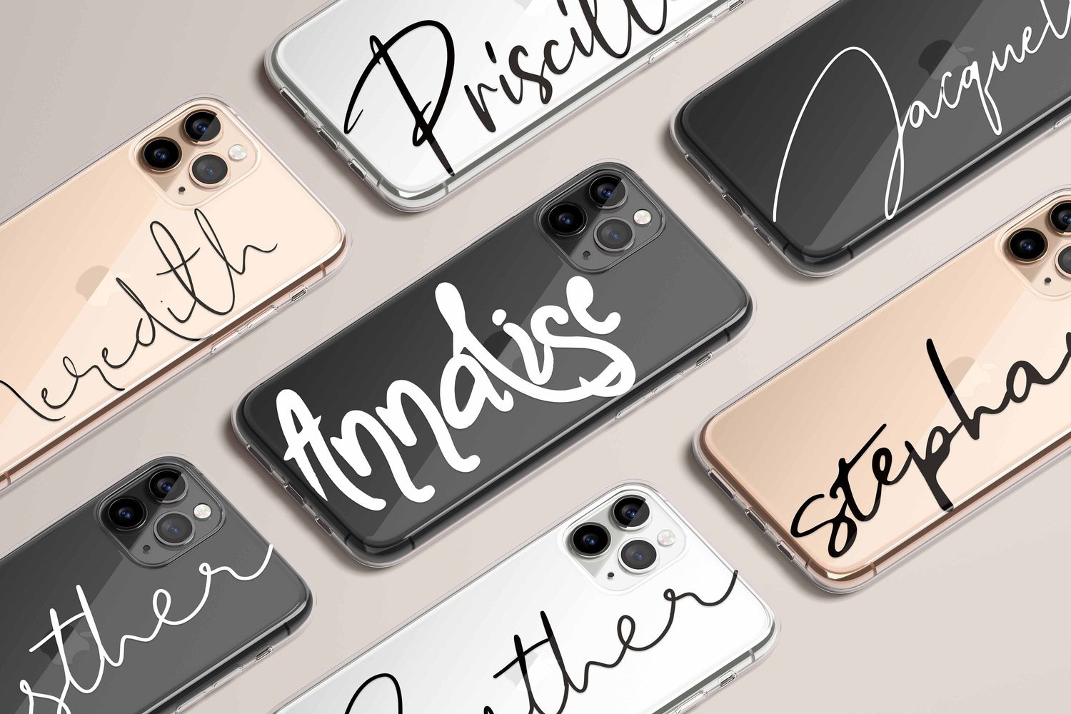 Personalized Name Custom Monogram in Clear &amp; Flexi Case