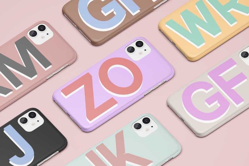 Personalized Initial Pastel Custom Monogram in Tough or Snap Phone Case