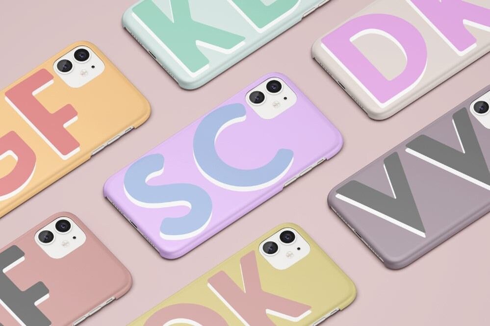 Pastel Personalized Initial Custom Monogram in Tough or Snap Phone Case