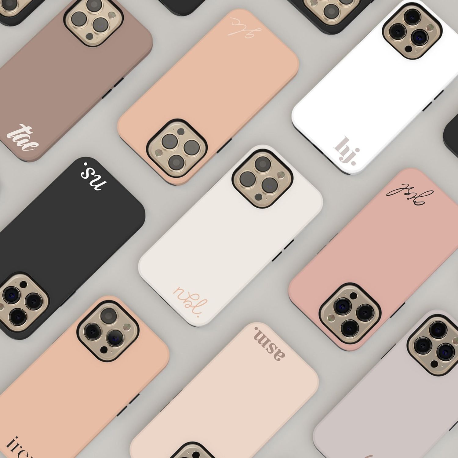 Custom Nude Personalized Initial Minimalist Tough or Snap Phone Case
