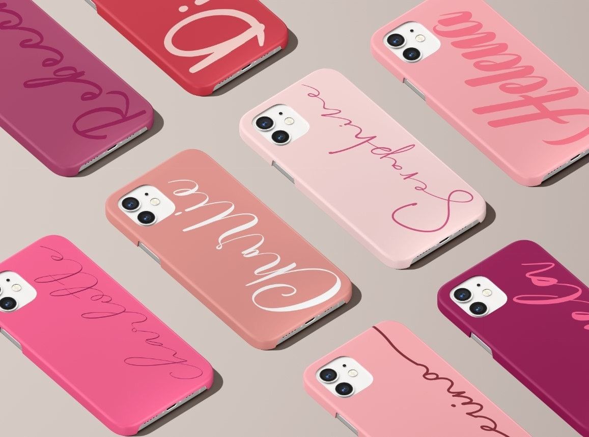 Pink Blush Personalized Custom Name in Tough or Snap Phone Case