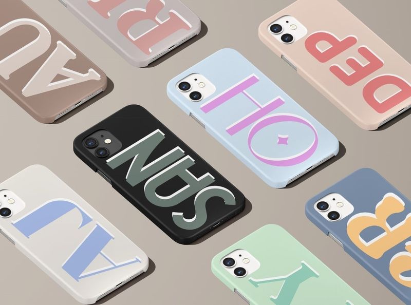 Pastel Nude Personalized Custom Initials in Tough or Snap Phone Case
