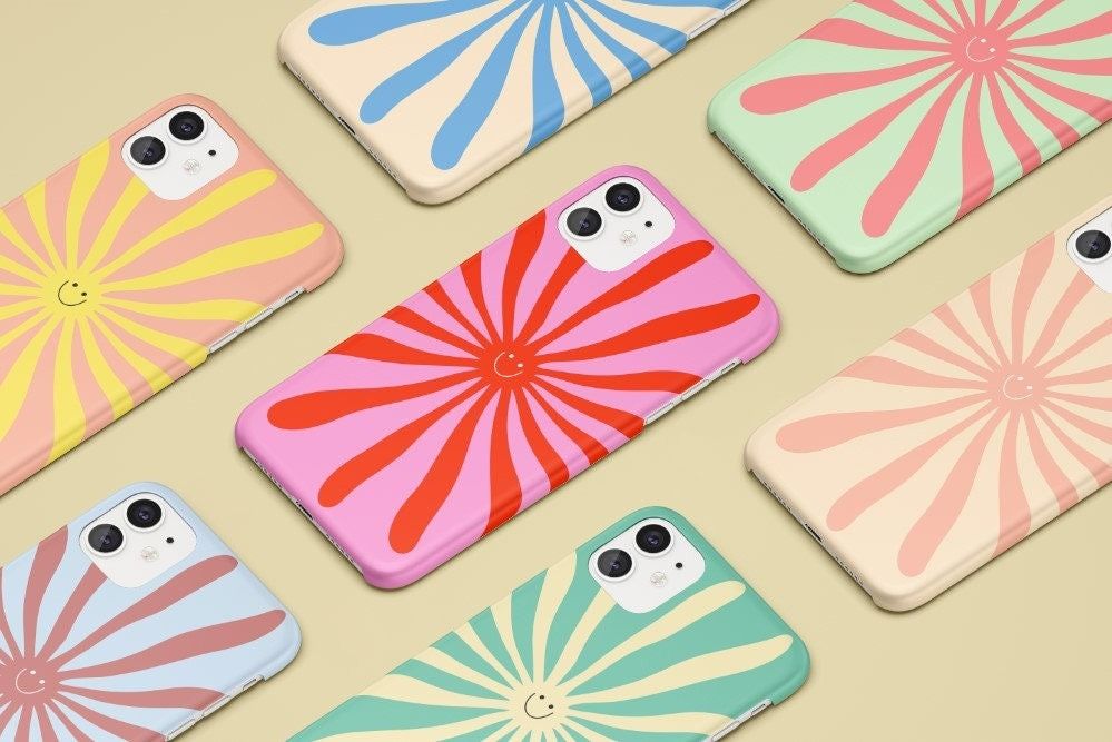 Retro Smile Personalized Custom Pastel in Tough or Snap Phone Case