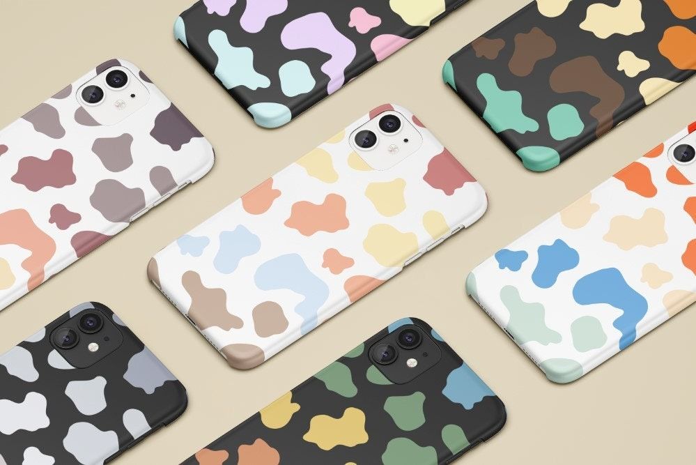 Gradient Cow Spots Custom Animal Print Personalized in Tough or Snap Phone Case