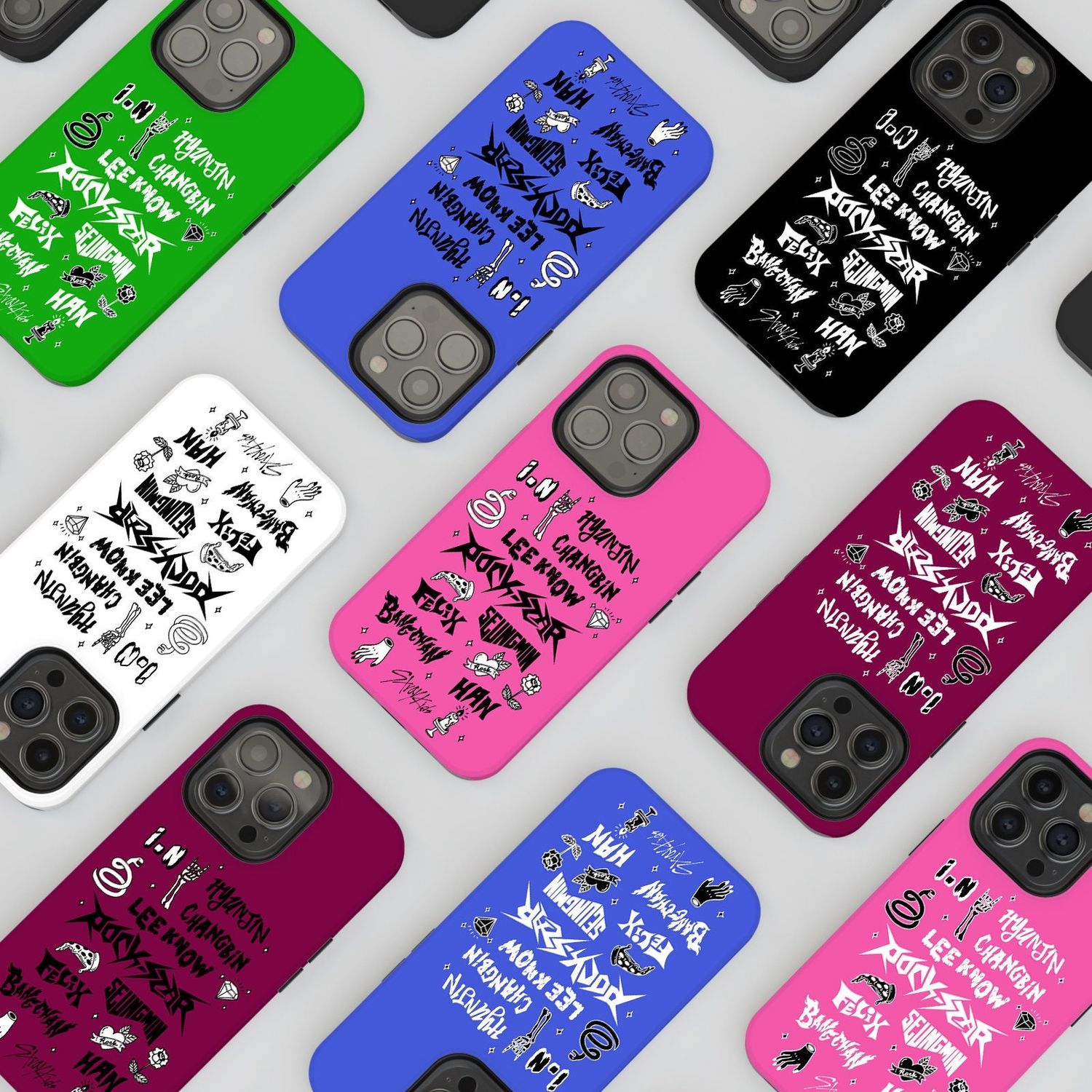 Stray Kids SKZ Rockstar Member Names in Tough or Snap Phone Case