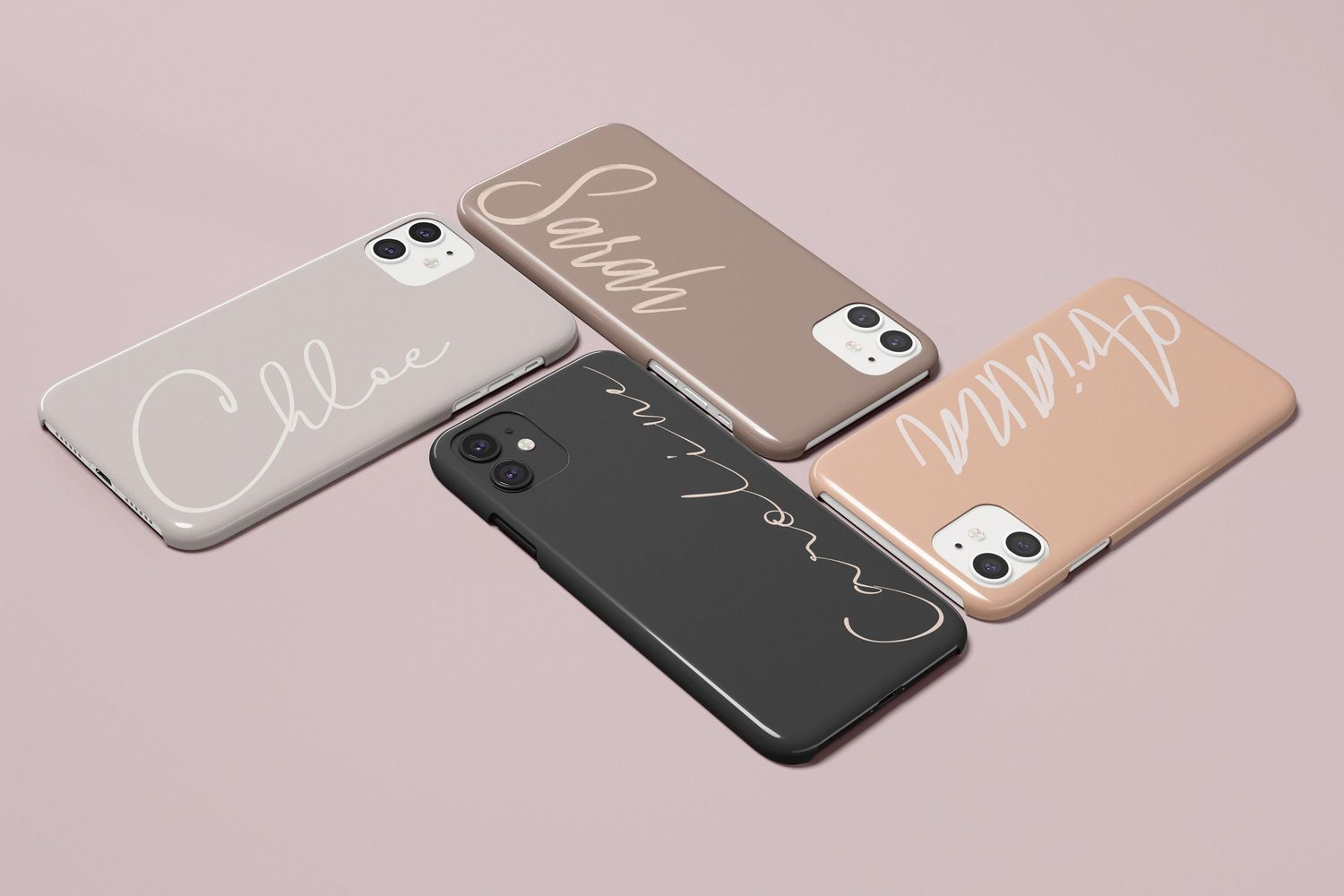 Nude Personalized Pastel Name Custom Monogram Tough or Snap Phone Case