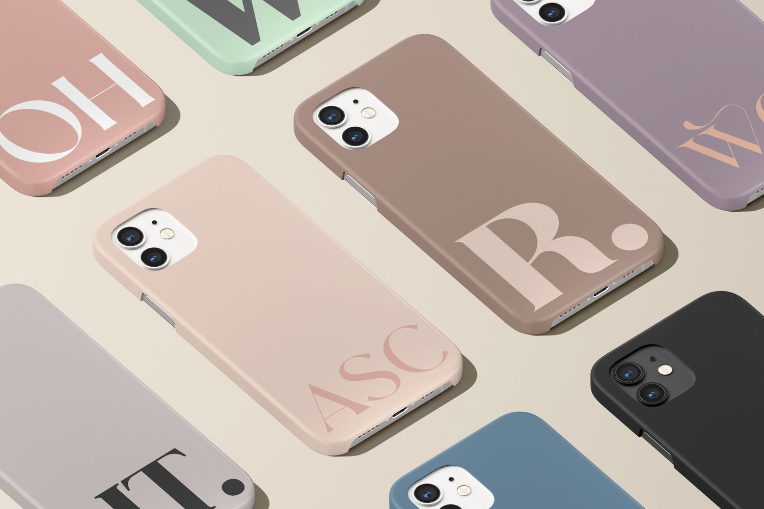 Pastel Nude Personalized Custom Name in Tough or Snap Phone Case