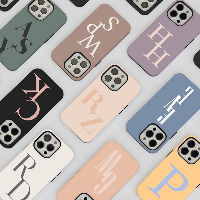 Pastel Nude Personalized Initial in Tough or Snap Phone Case