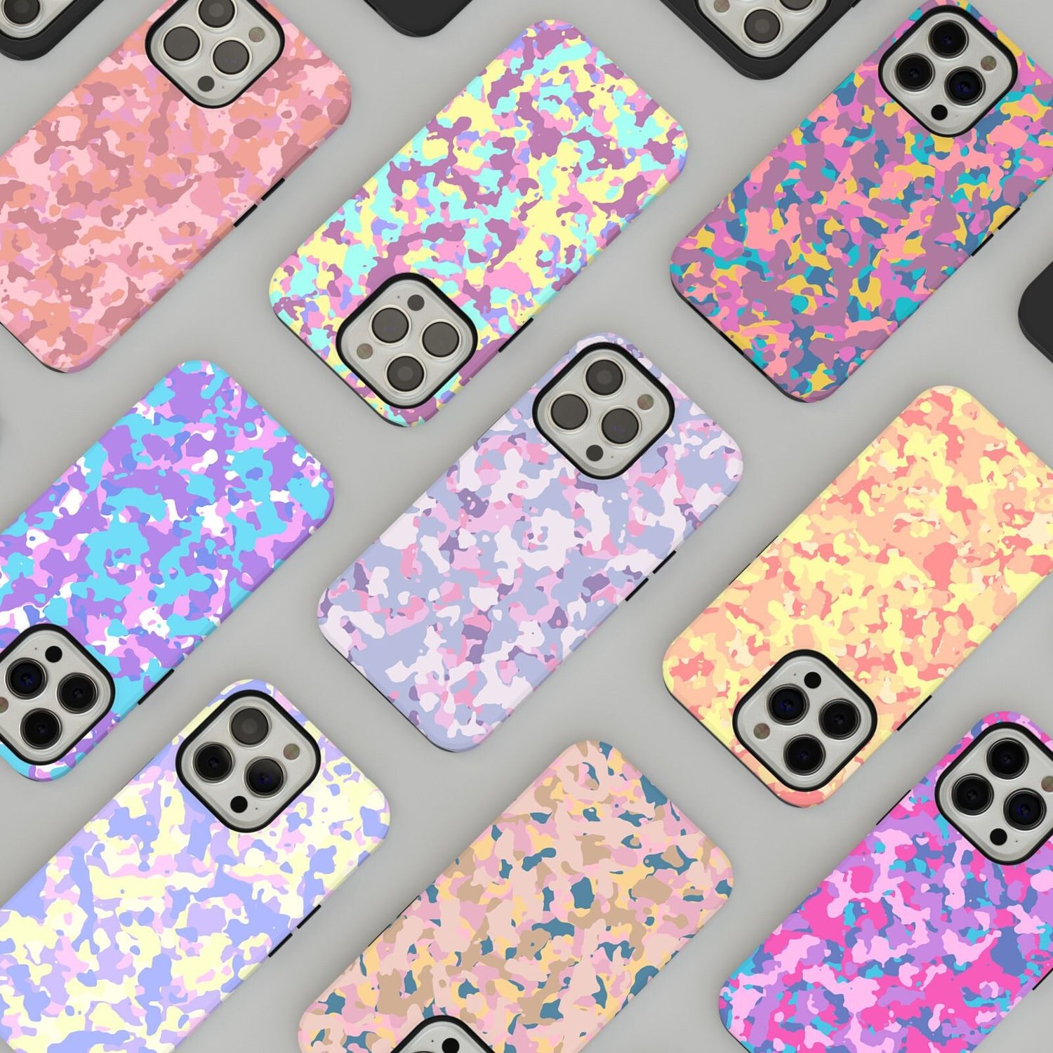 Pastel Camouflage Custom in Tough or Snap Phone Case