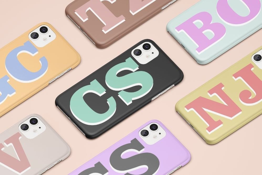 Custom Monogram Personalized Initial Pastel in Tough or Snap Phone Case