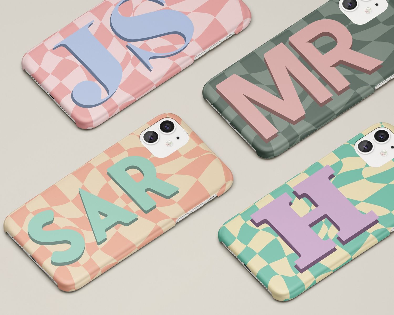 Designer Checkerboard Personalised Retro Custom Tough or Snap Phone Case