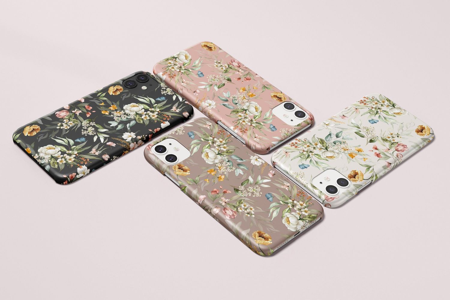 Floral Nude Custom Gift for Her Personalized in Tough or Snap Phone Case