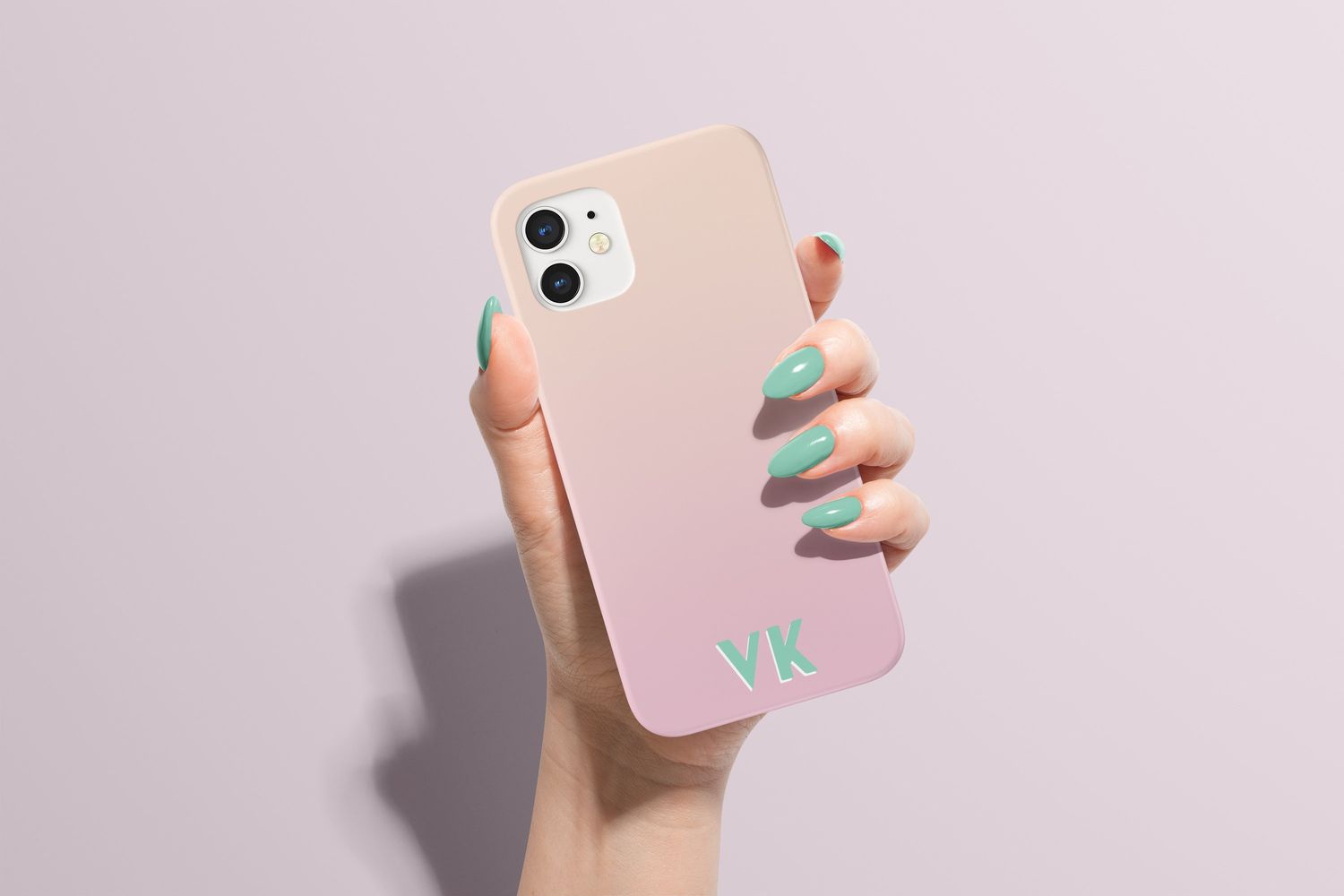 Pastel Gradient Personalized Initial Custom Monogram in Tough or Snap Phone Case