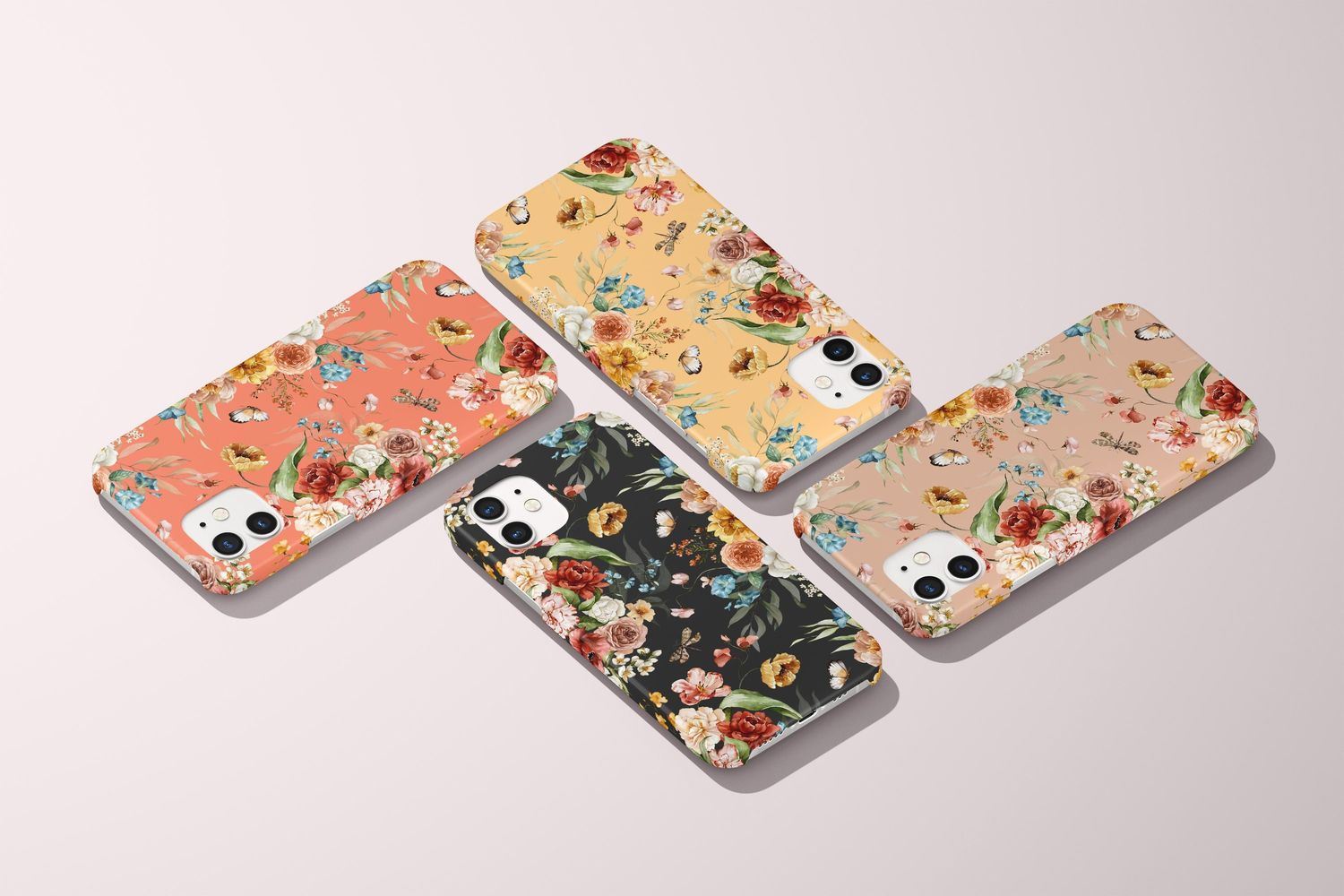 Personalized Dutch Floral Watercolor Custom in Tough or Snap Phone Case