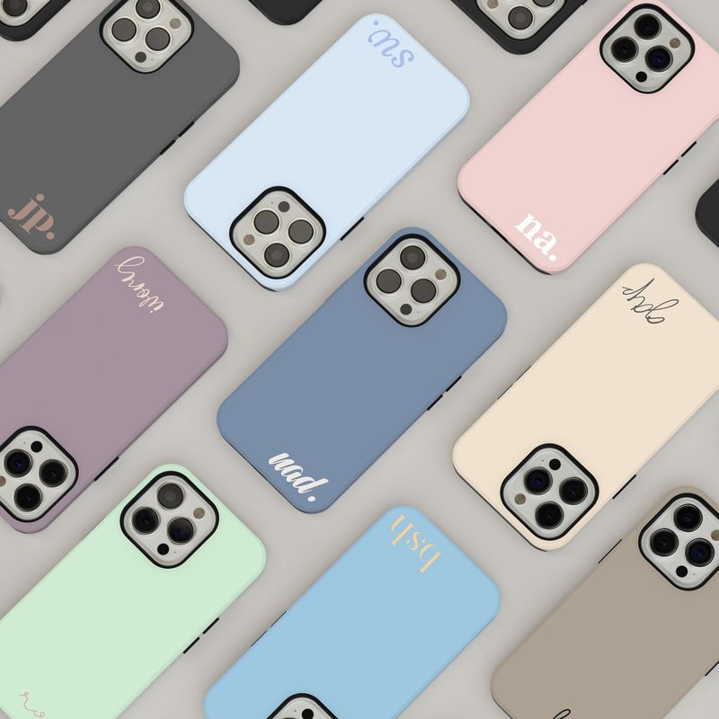 Custom Initial Pastel Personalized Nude Minimalist Tough or Snap Phone Case