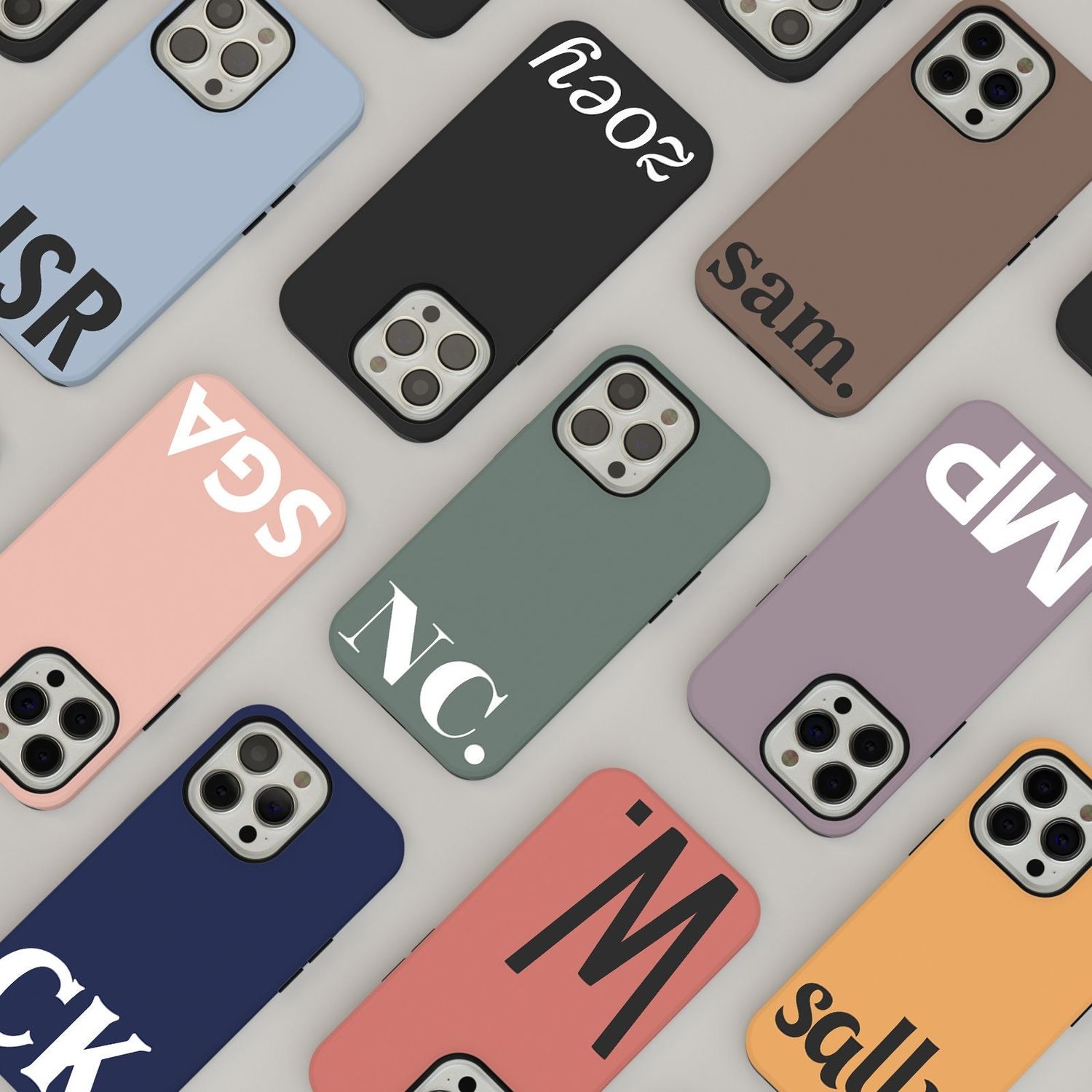 Personalized Initial Pastel Custom Monogram in Tough or Snap Phone Case