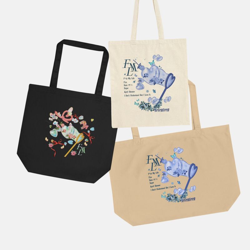 SVT FML Blue &amp; Peach Album Art Custom K-Pop Eco Canvas Bag