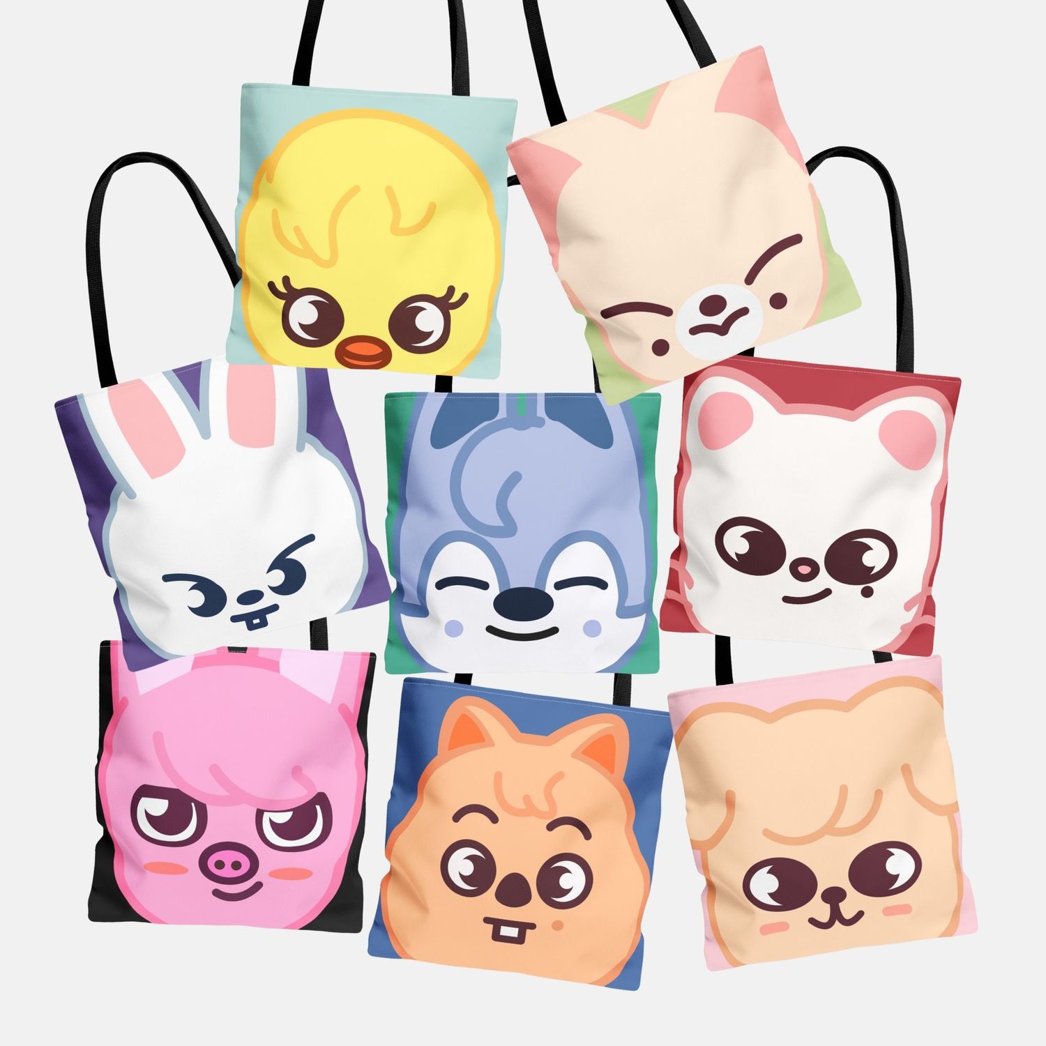Skzoo-ing Cute Big Face Custom K-Pop Tote Bag