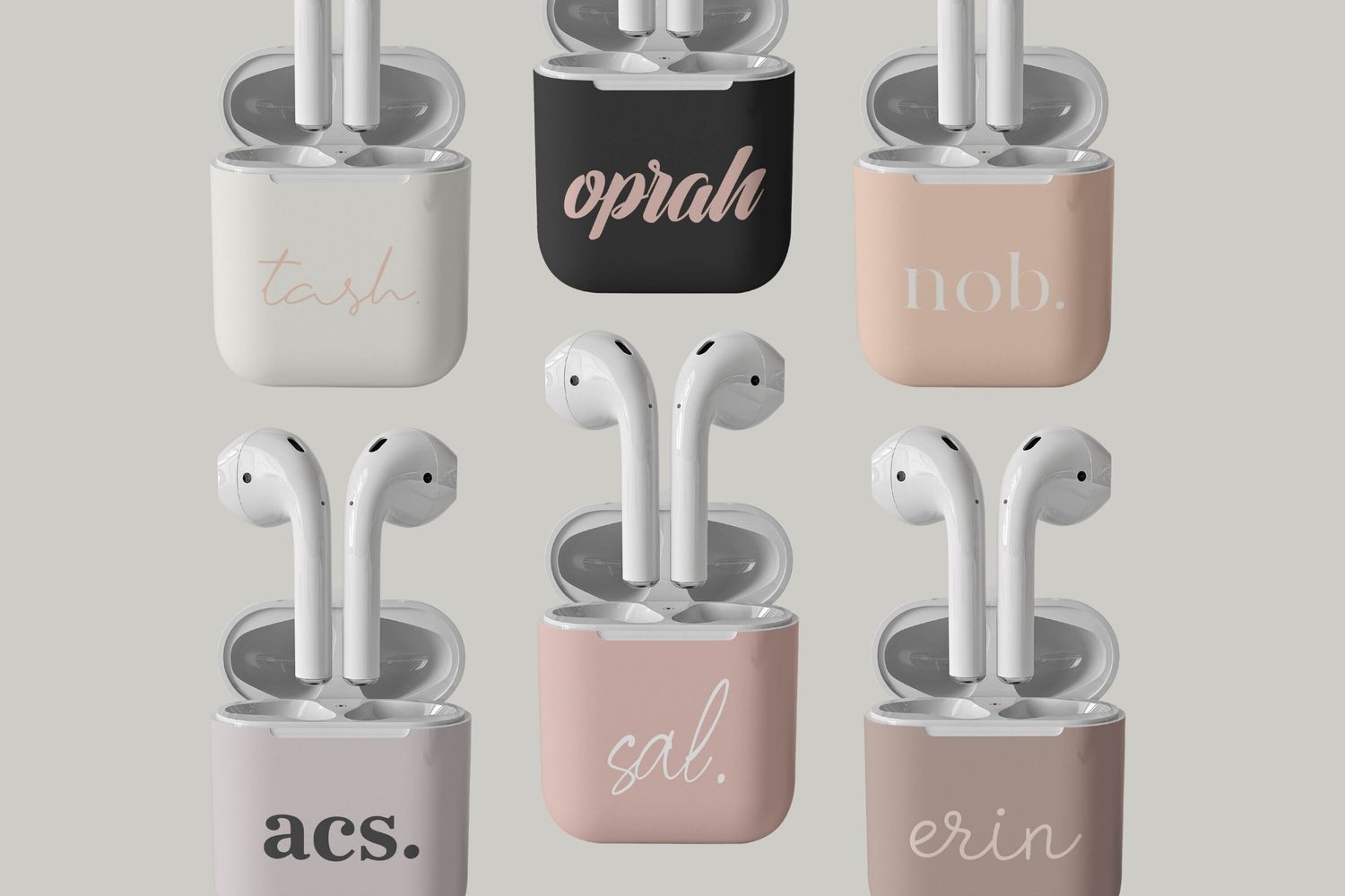 Personalized Name Initials Monogram Nude Airpods Case
